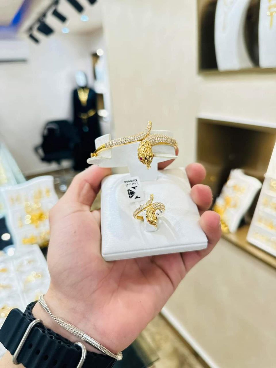 Gold ring and necklaces